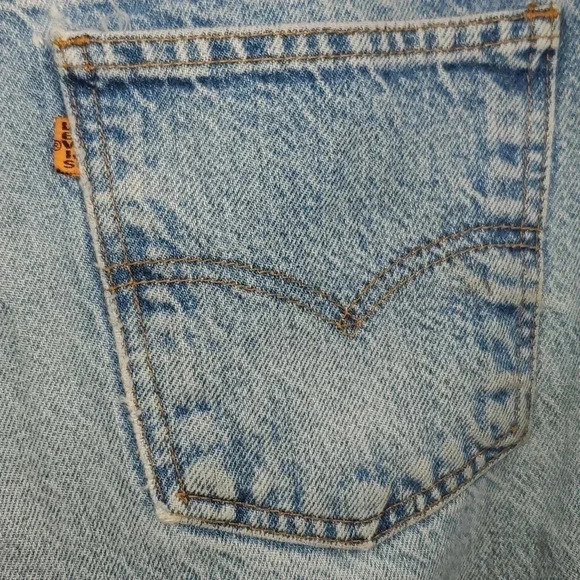 Vintage Levis 505 Orange Tab Light Wash Regular Fit Straight Leg Jean Size 40x30 - Picture 5 of 13